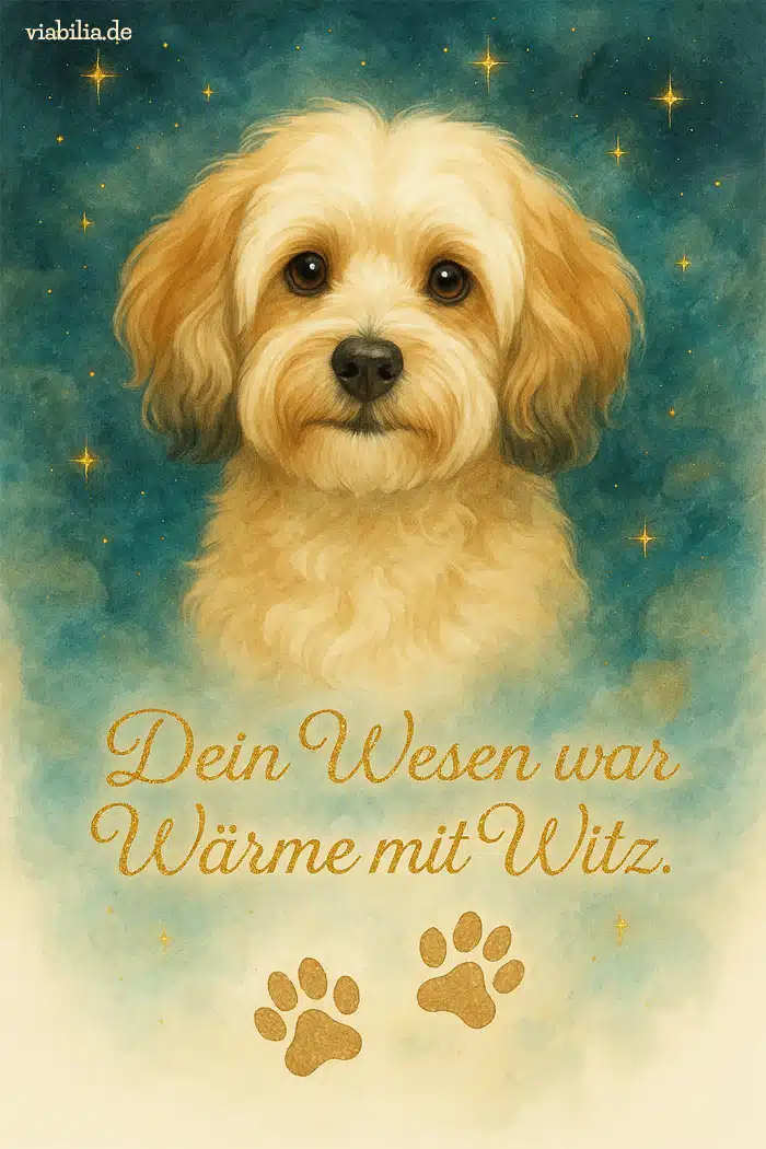Liebevolles Trostbild, wenn ein Hund gestorben ist, hier ein Havaneser