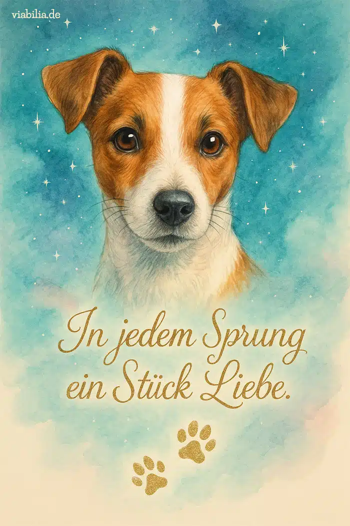 Liebevolles Trostbild, wenn ein Hund gestorben ist, hier ein Jack Russell Terrier