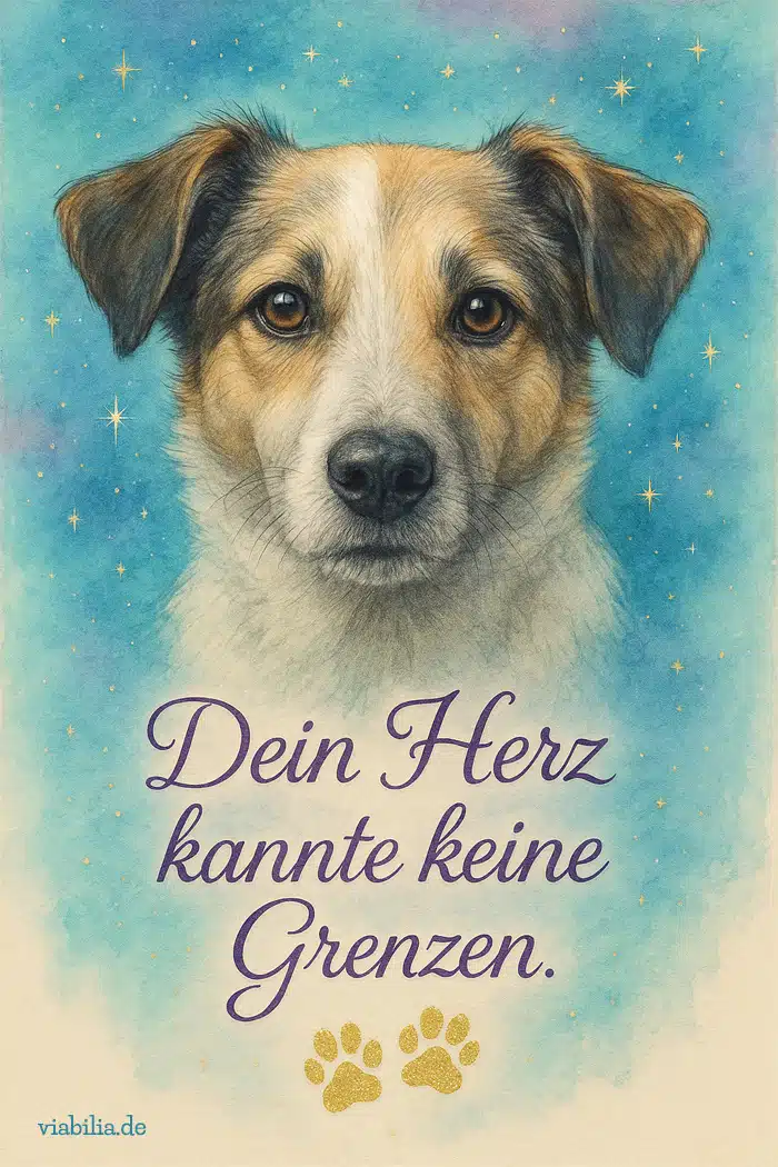 Liebevolles Trostbild, wenn ein Hund gestorben ist, hier ein Mischling