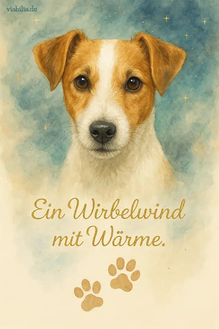 Regenbogenbrücke Hund, Bild mit Spruch, Jack Russell Terrier