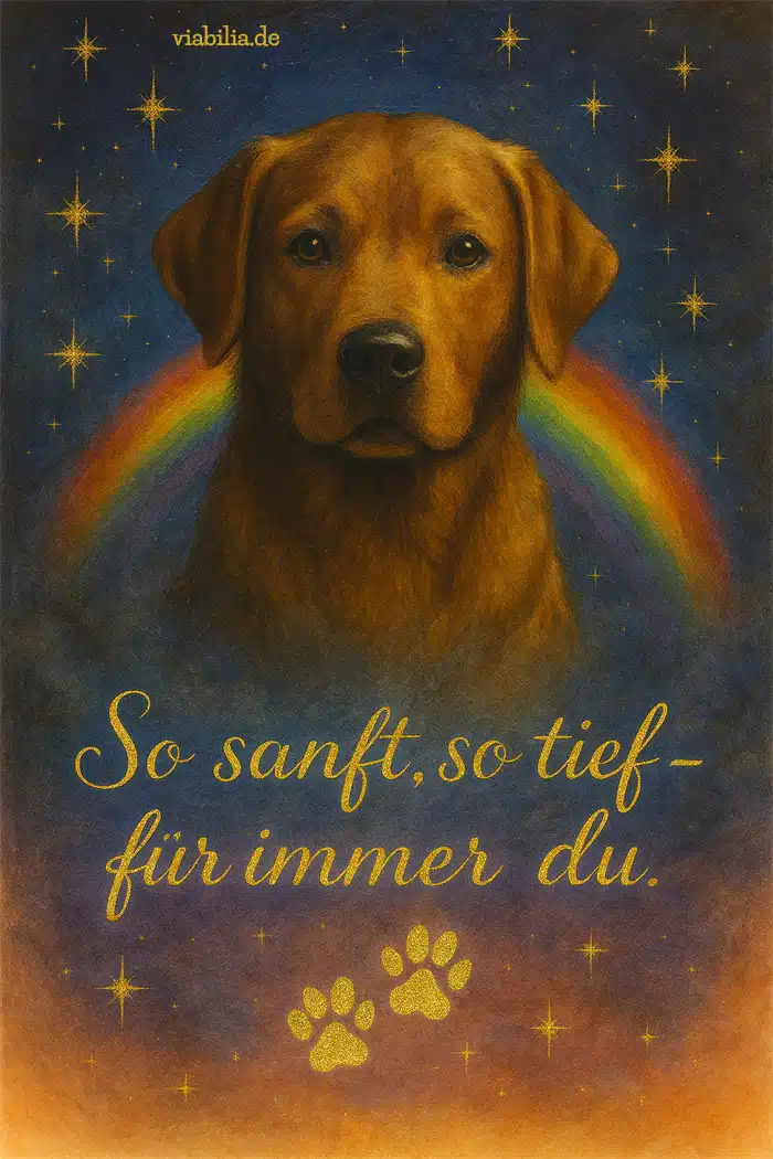 Regenbogenbrücke Hund, Bild mit Spruch, Labrador Retriever