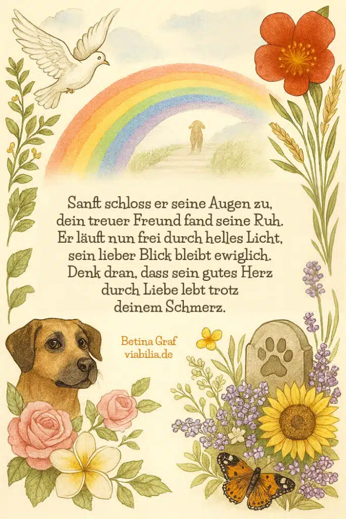 Regenbogenbrücke Hund gestorben Spruch bzw. Gedicht