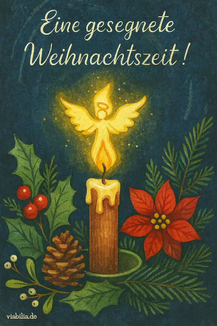 Eine gesegnete Weihnachtszeit, Bild mit modernem Engel Eine gesegnete Weihnachtszeit, Bild mit modernem Engel