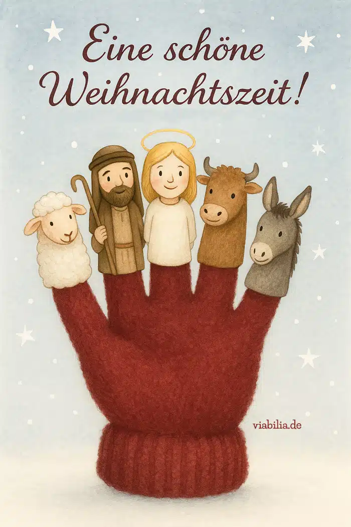 Eine schöne Weihnachtszeit: nettes Bild mit Fingerpuppen Eine schöne Weihnachtszeit: nettes Bild mit Fingerpuppen
