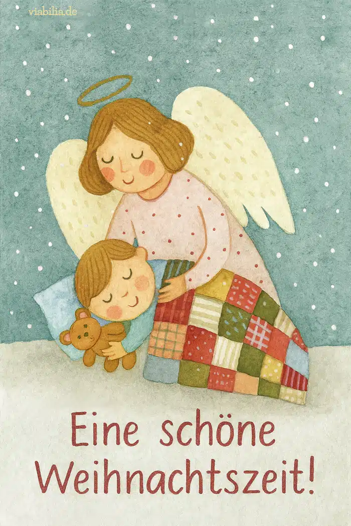 Eine schöne Weihnachtszeit: Engel behütet Kind Eine schöne Weihnachtszeit: Engel behütet Kind