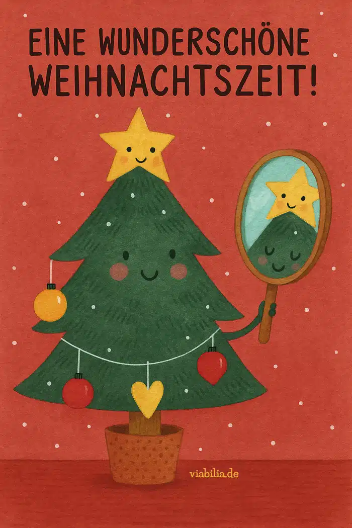 Eine wunderschöne Weihnachtszeit: lustiges Bild mit Christbaum Eine wunderschöne Weihnachtszeit: lustiges Bild mit Christbaum