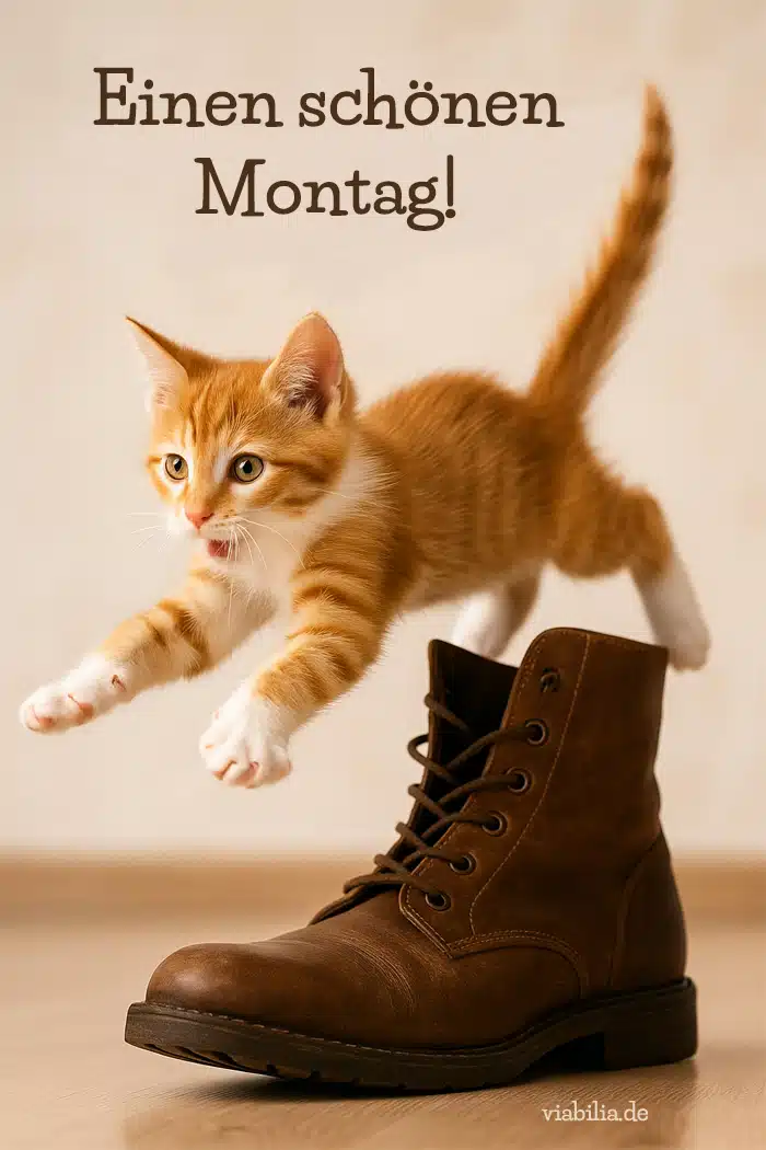 Einen schönen Montag! Lustiges Bild mit Katzensprung