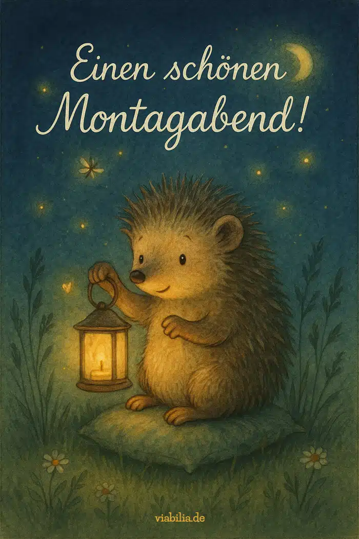 Einen schönen Montagabend - Bild lustig mit Igel
