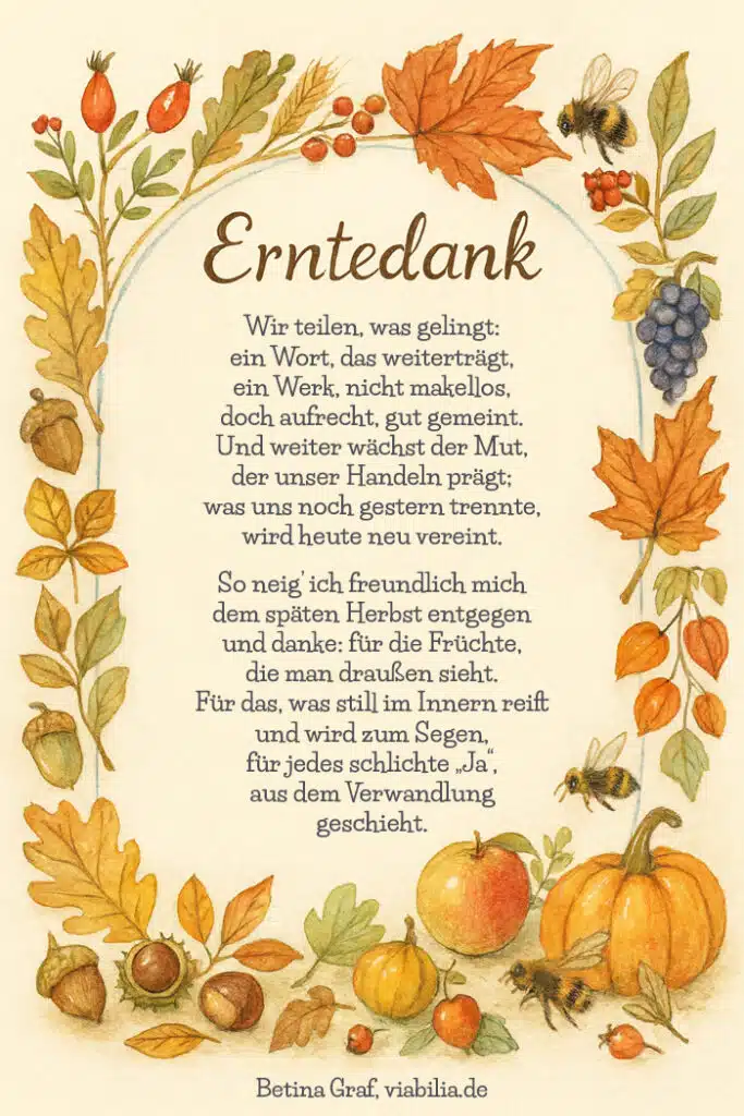 Erntedank: Bild mit Gedicht über Dankbarkeit für die Ernte Erntedank: Bild mit Gedicht über Dankbarkeit für die Ernte