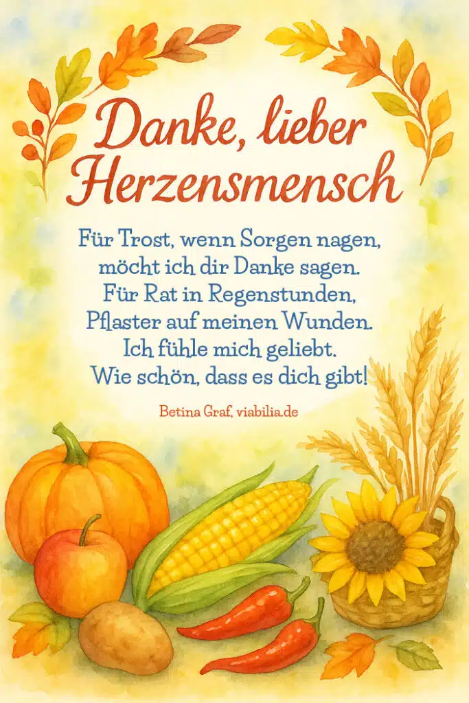 Erntedank: Danke, lieber Herzensmensch Erntedank: Danke, lieber Herzensmensch