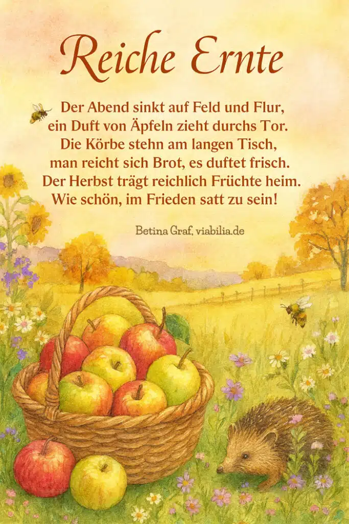 Erntedank, Gedicht reiche Ernte Erntedank, Gedicht reiche Ernte