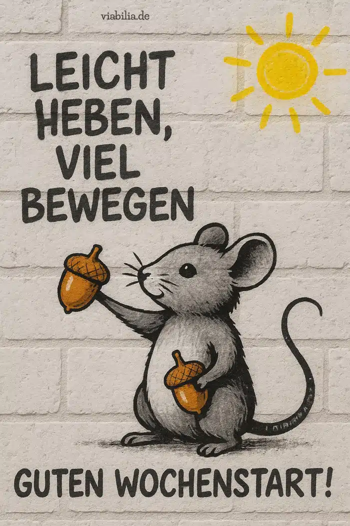 Guten Wochenstart: lustiges Bild mit Maus