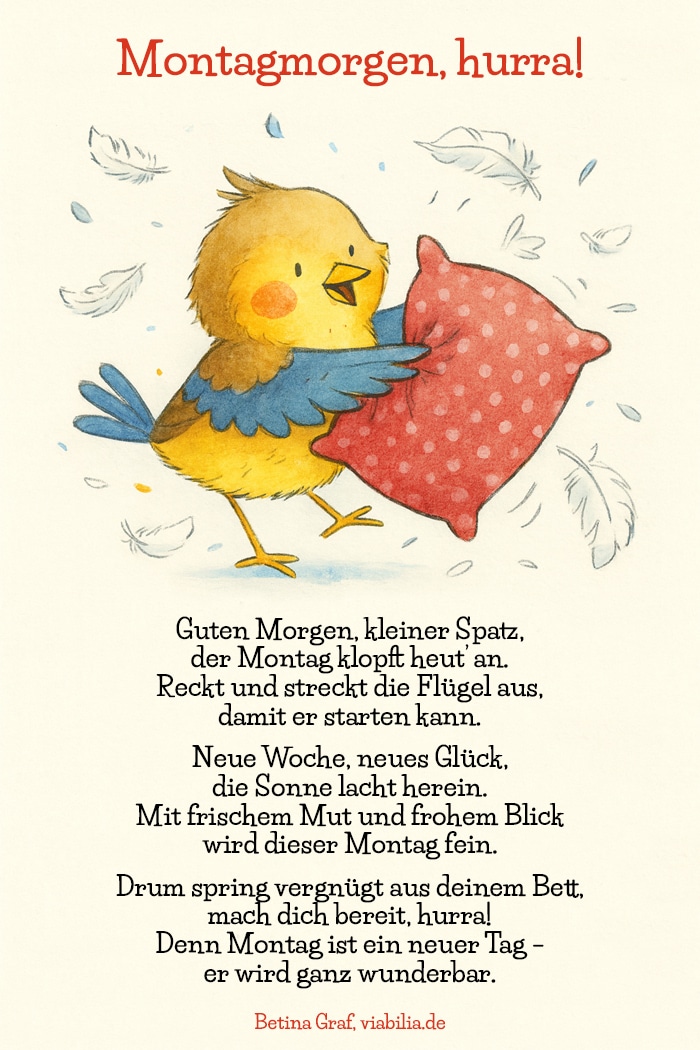 Kinderreim, Montag-Morgen Gedicht bzw. Spruch Kinderreim, Montag-Morgen Gedicht bzw. Spruch