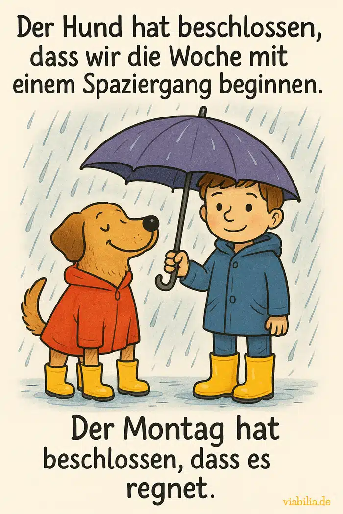 Lustiger Spruch zum Montag bei Regen
