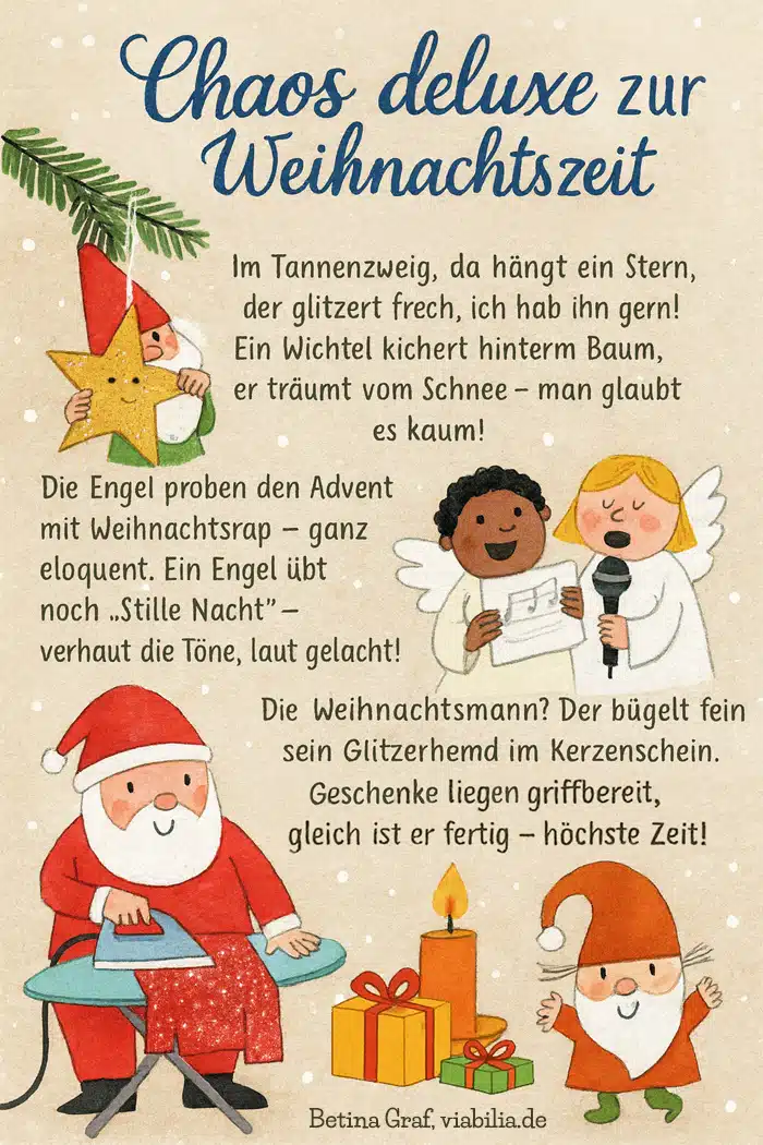 Lustiges Bild mit Gedicht Chaos deluxe zur Weihnachtszeit Lustiges Bild mit Gedicht Chaos deluxe zur Weihnachtszeit