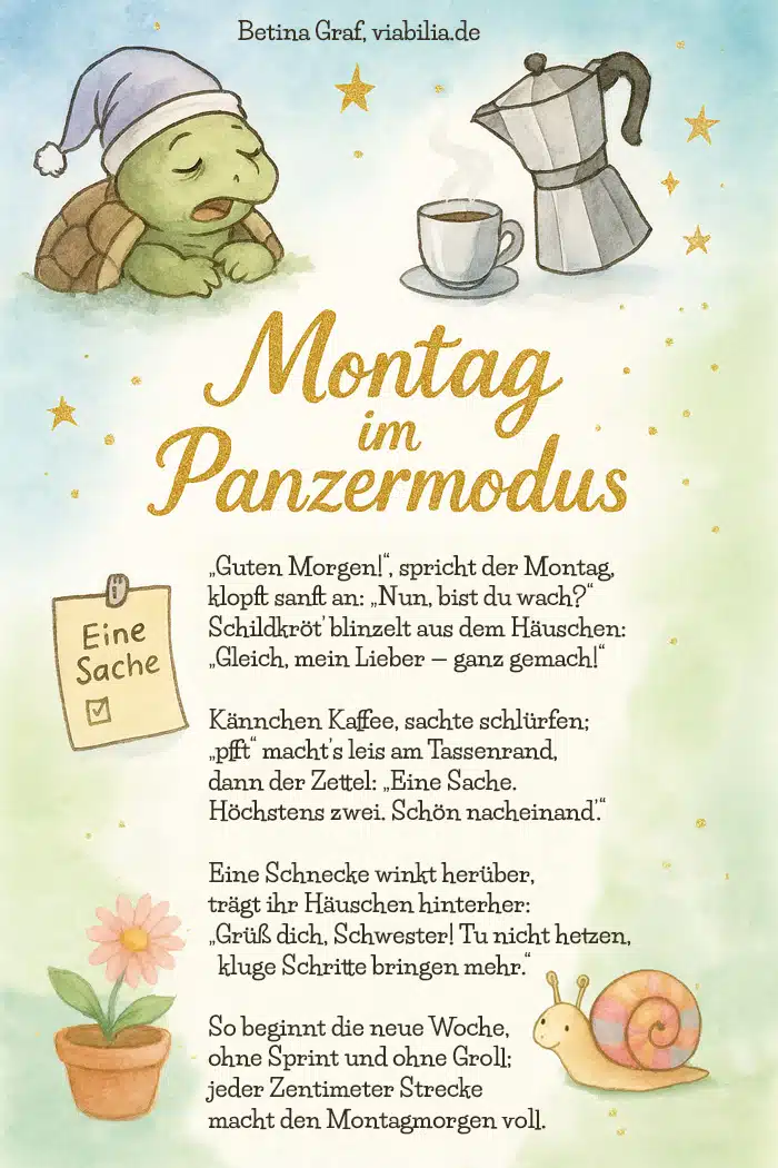 Montag Guten Morgen-Gedicht, Spruch lustig