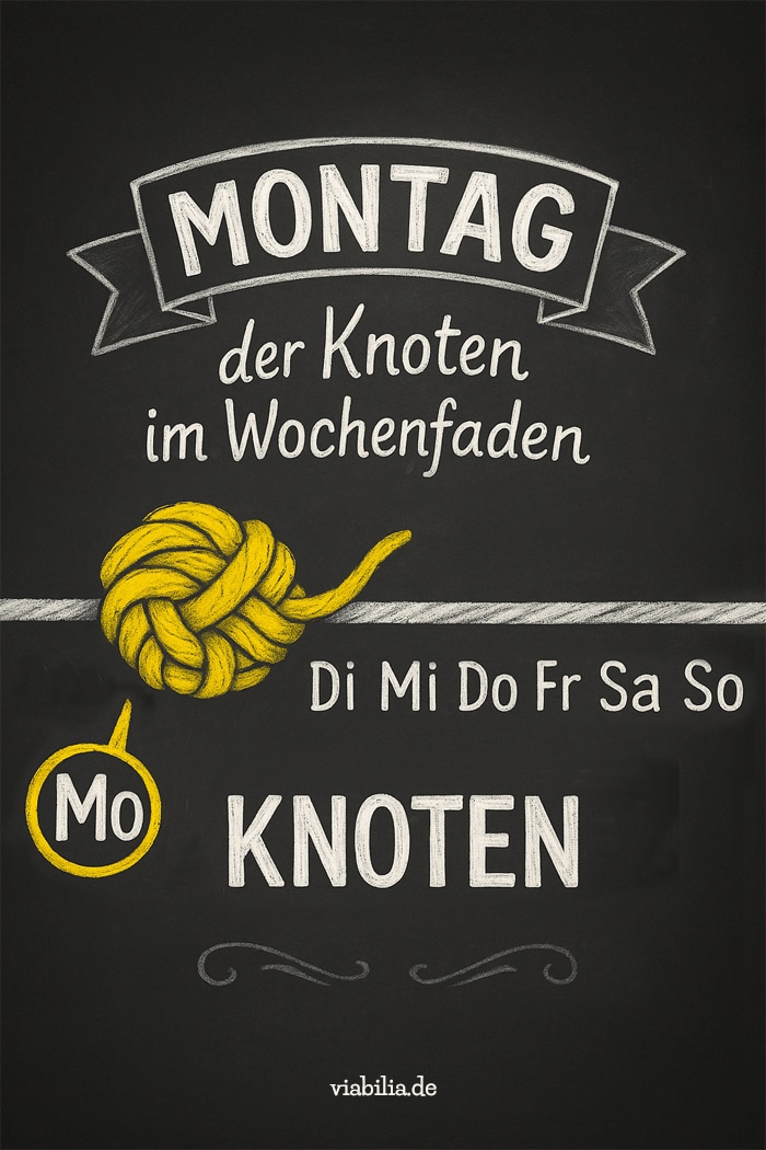 Montag: lustiges Bild mit Knoten im Wochenfaden Montag: lustiges Bild mit Knoten im Wochenfaden
