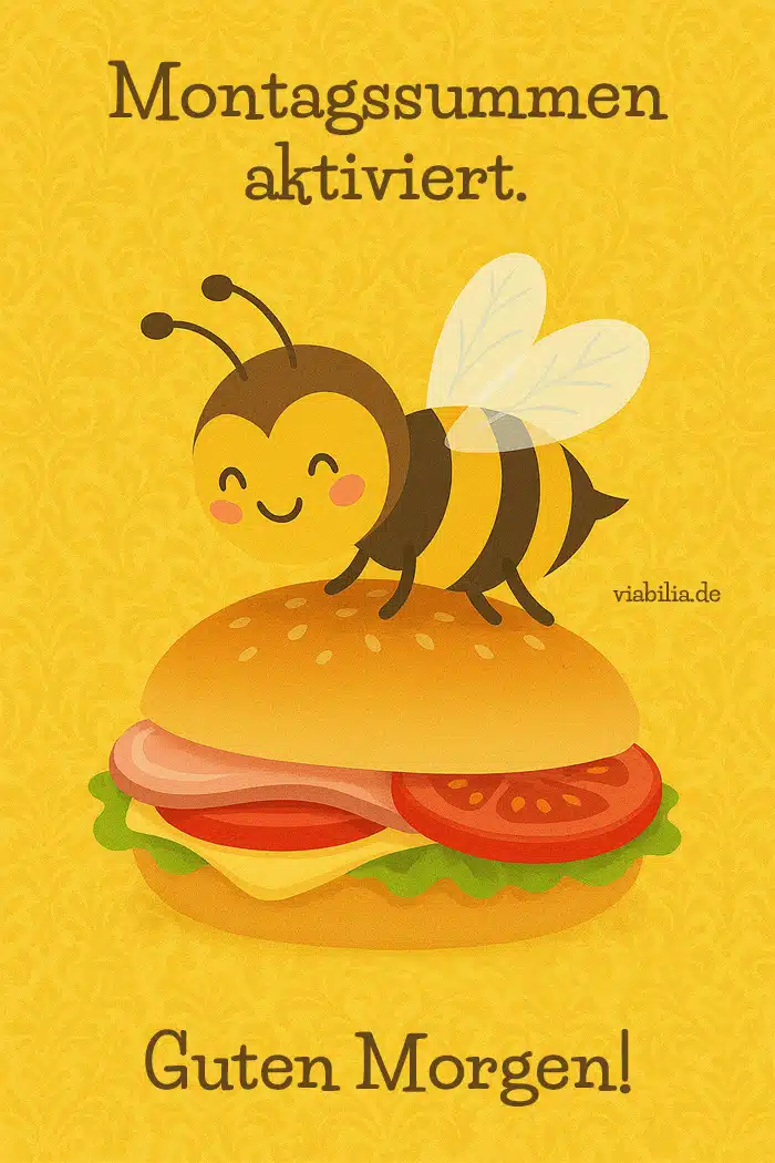 Montag - lustiges Bild mit Spruch und Biene