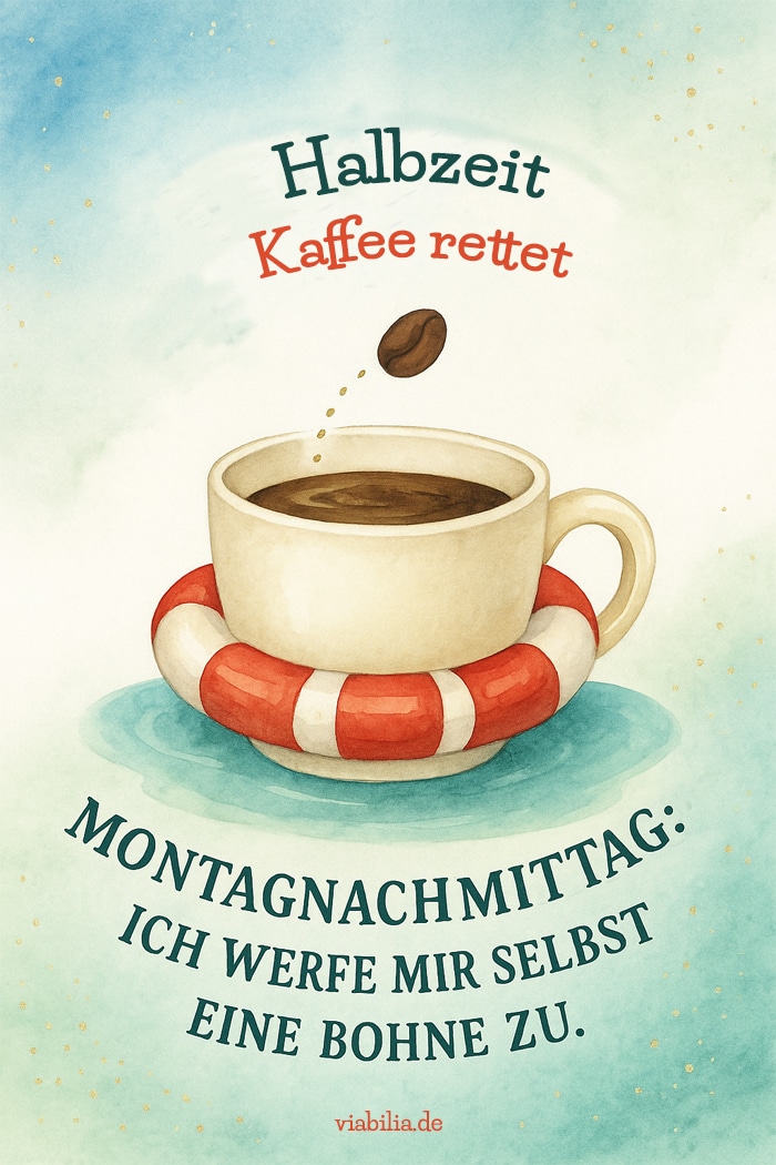 Montagnachmittag Spruch: Kaffee rettet Montagnachmittag Spruch: Kaffee rettet