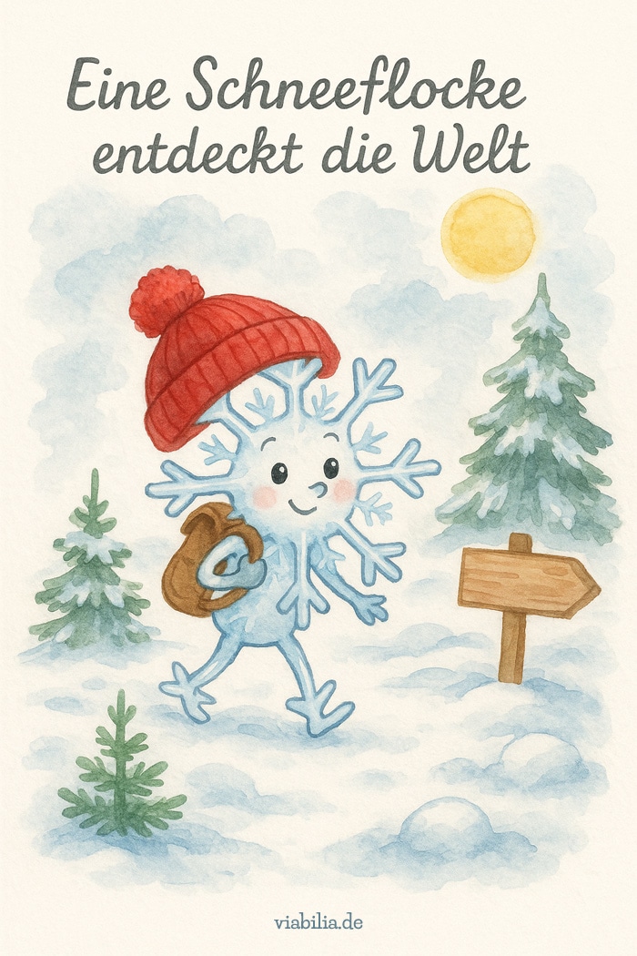 Schneeflocke entdeckt die Welt, lustiges Bild Schneeflocke entdeckt die Welt, lustiges Bild
