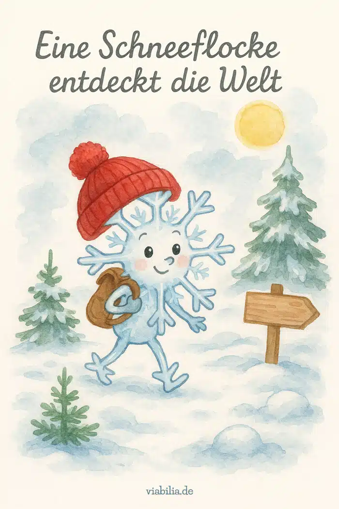 Schneeflocke entdeckt die Welt, lustiges Bild Schneeflocke entdeckt die Welt, lustiges Bild