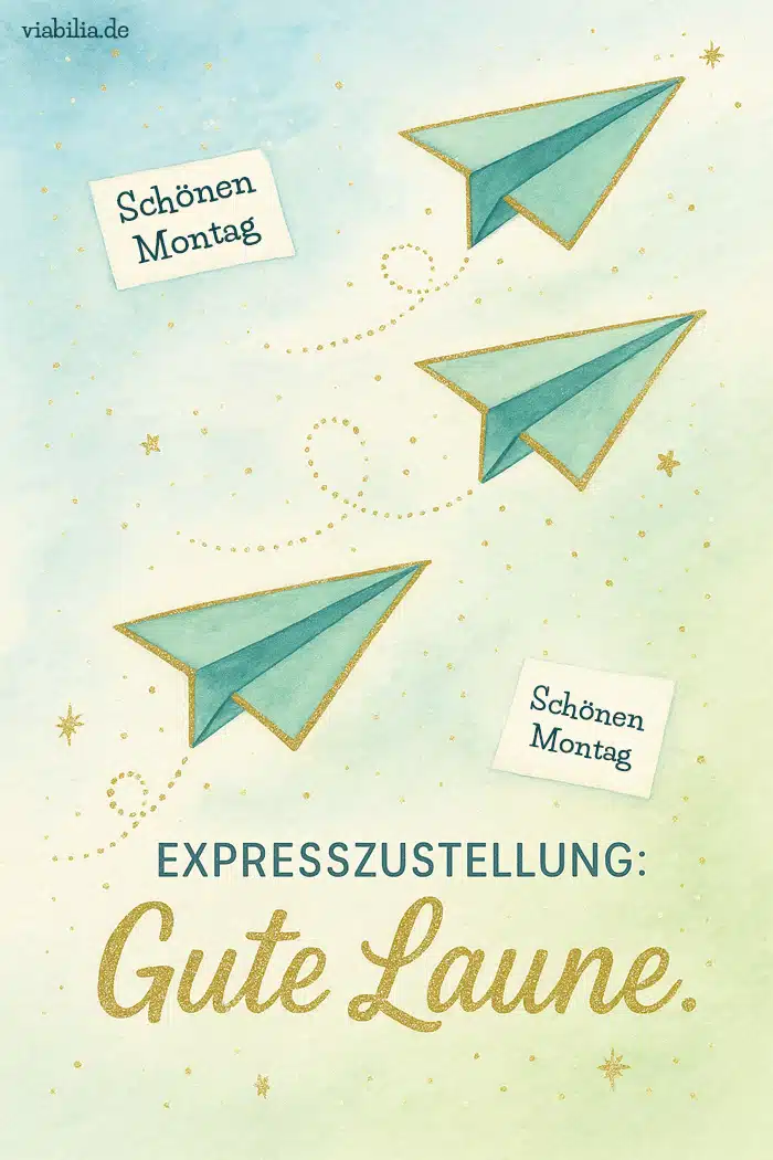 Schönen Montag, lustiges Bild mit Papierflieger