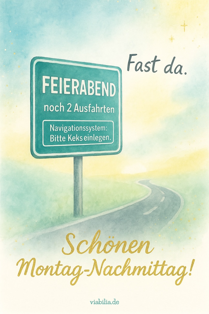 Schönen Montag-Nachmittag, Feierabend fast da, lustiges Bild Schönen Montag-Nachmittag, Feierabend fast da, lustiges Bild