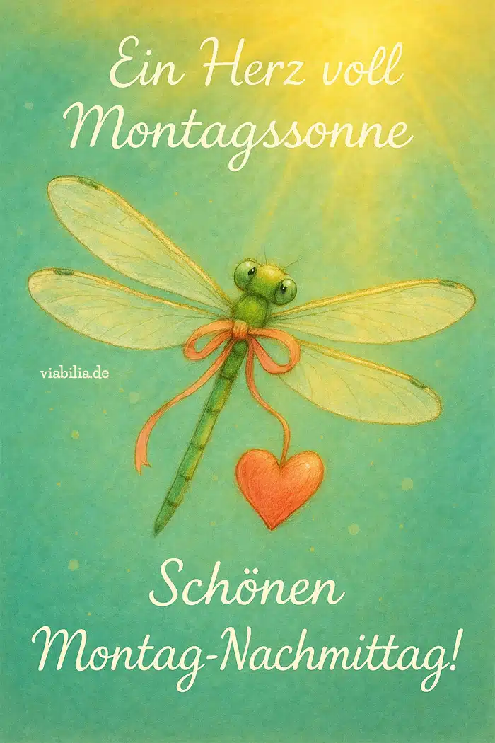 Schönen Montag-Nachmittag, ein Herz voll Montagssonne, lustiger Spruch