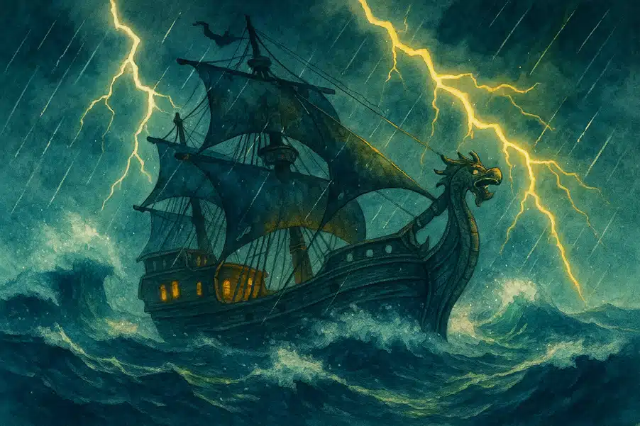 Traum vom Schiff in stürmischen Wellen Traum vom Schiff in stürmischen Wellen