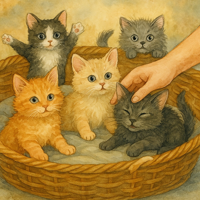 Katzenbabys im Traum streicheln Katzenbabys im Traum streicheln