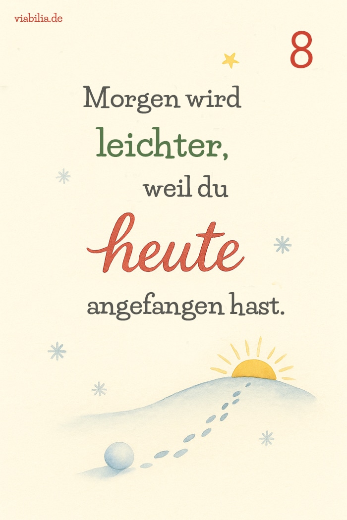 Adventskalender-Spruch mit Illustration zum 8. Dezember Adventskalender-Spruch mit Illustration zum 8. Dezember