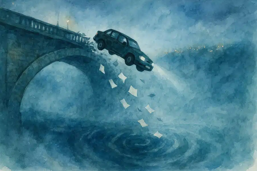 Autounfall-Traum, hier: Traumdeutung von Auto, das ins Wasser fliegt Autounfall-Traum, hier: Traumdeutung von Auto, das ins Wasser fliegt