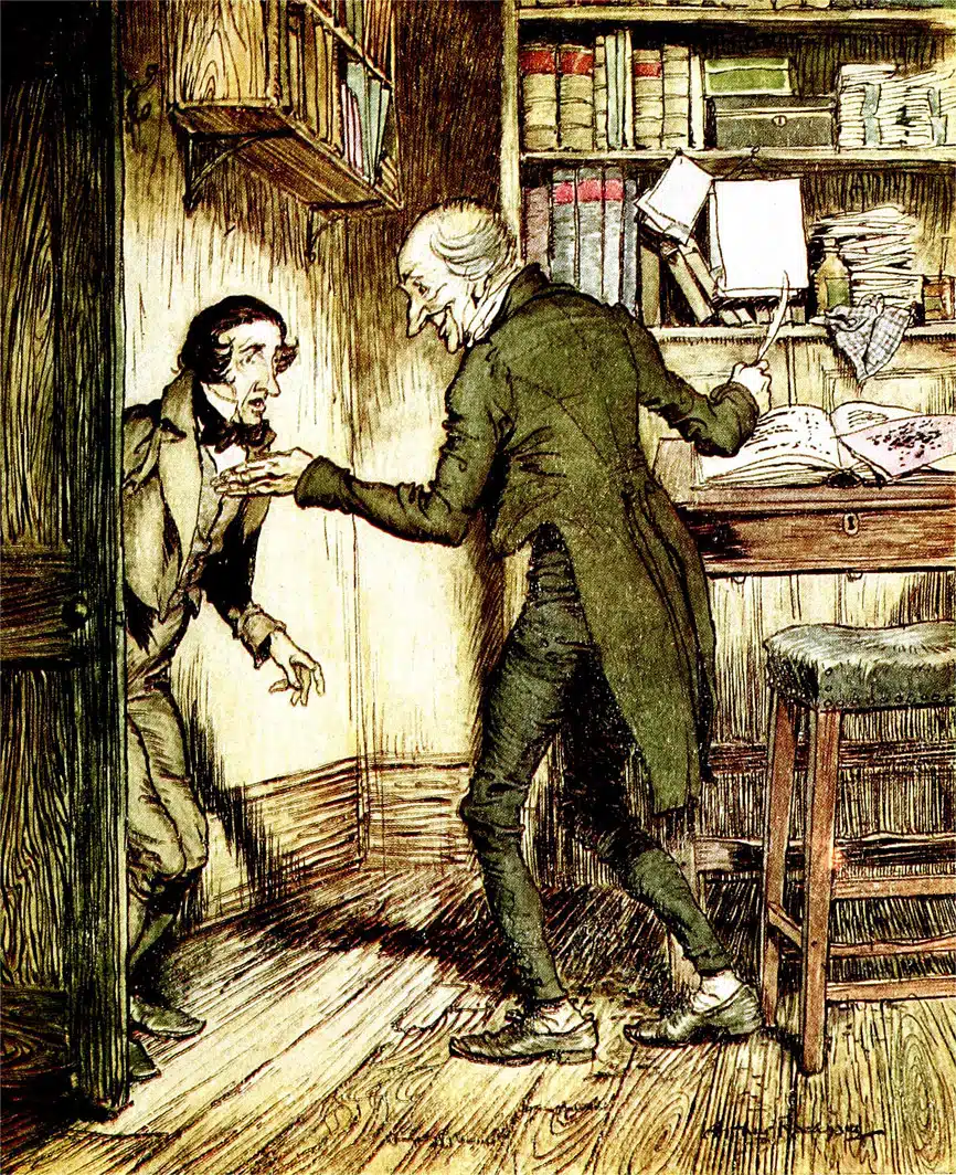 Weihnachtsgeschichte Scrooge und Bob Cratchit