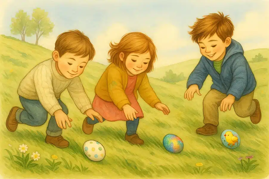 Geschichte bzw. Ostergeschichte: Das mutige Ei vom Hügel
