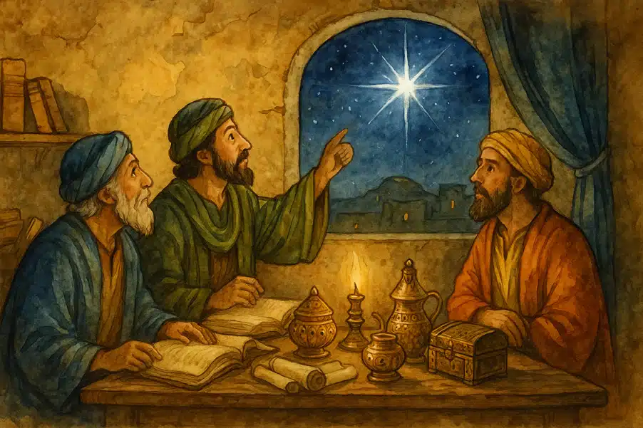 Die Weihnachtsgeschichte Bibel: drei weise Sterndeuter Die Weihnachtsgeschichte Bibel: drei weise Sterndeuter