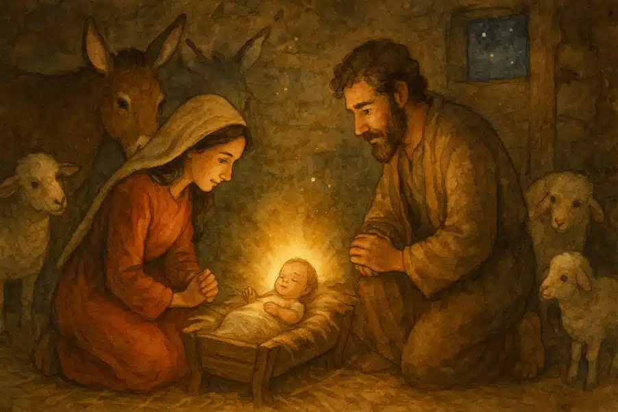 Die Weihnachtsgeschichte aus der Bibel: Geburt von Jesus im Stall Die Weihnachtsgeschichte aus der Bibel: Geburt von Jesus im Stall