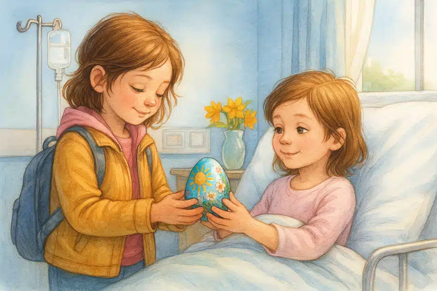 Geschichte bzw. Ostergeschichte: Ein Pysanka-Ei für die kranke Lea