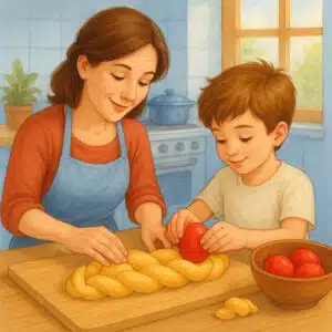 Ostergeschichte bzw. Geschichte für Kinder: Ein Osterzopf für nebenan