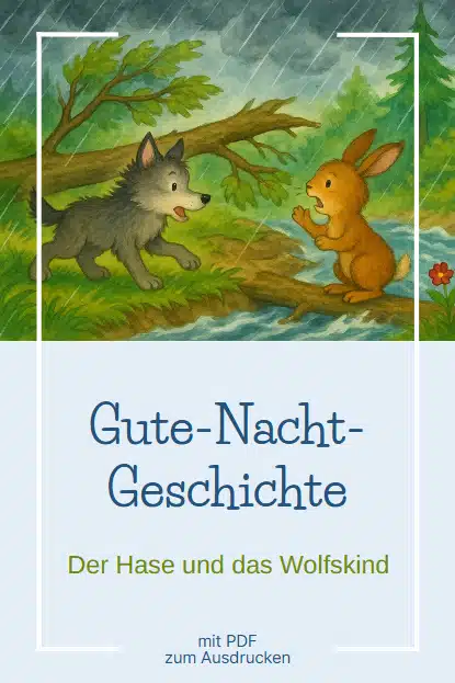 Gute-Nacht-Geschichte, Tiergeschichte: Der Hase und das Wolfskind Gute-Nacht-Geschichte, Tiergeschichte: Der Hase und das Wolfskind