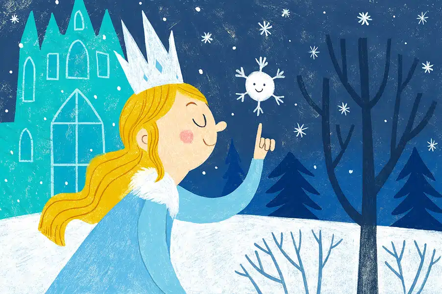 Gute-Nacht-Geschichte, Wintergeschichte: Die Schneeflocke mit der Winterkönigin Gute-Nacht-Geschichte, Wintergeschichte: Die Schneeflocke mit der Winterkönigin