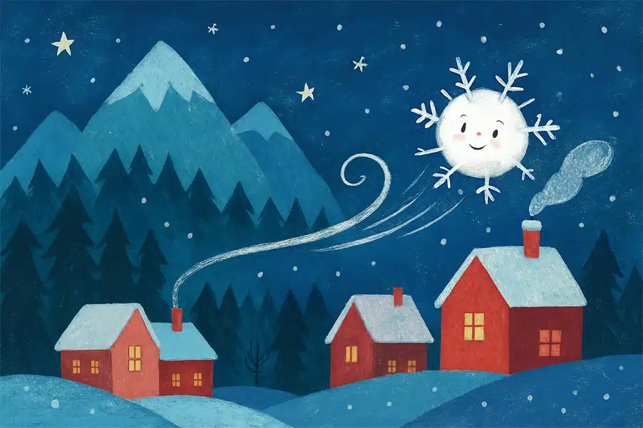 Gute-Nacht-Geschichte, Wintergeschichte: Die Schneeflocke, die die Welt sehen will Gute-Nacht-Geschichte, Wintergeschichte: Die Schneeflocke, die die Welt sehen will
