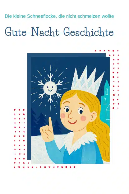 Gute-Nacht-Geschichte, Wintergeschichte: Die Schneeflocke, die nicht schmelzen wollte Gute-Nacht-Geschichte, Wintergeschichte: Die Schneeflocke, die nicht schmelzen wollte