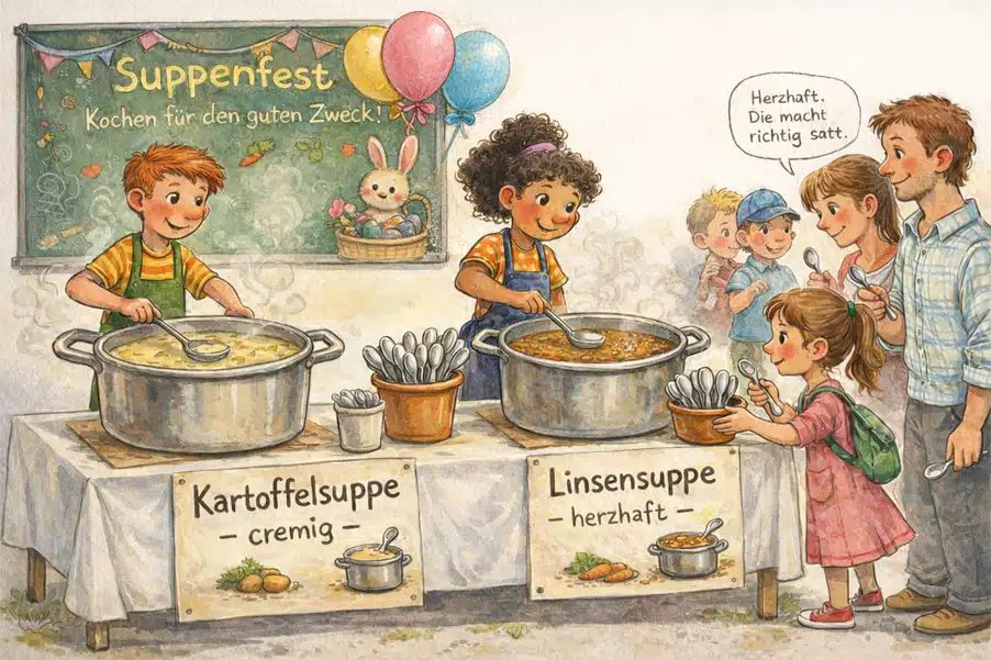 Kurze Ostergeschichte für Kinder: Teamwork am Suppentag Kurze Ostergeschichte für Kinder: Teamwork am Suppentag