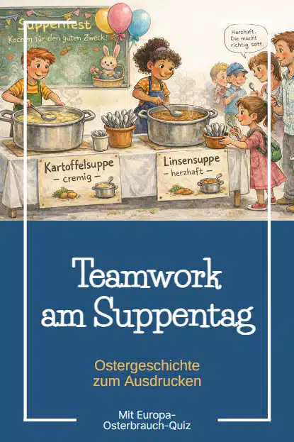 Kurze Ostergeschichte zum Ausdrucken: Teamwork am Suppentag Kurze Ostergeschichte zum Ausdrucken: Teamwork am Suppentag