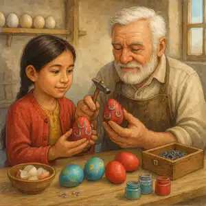 Ostergeschichte für Grundschul-Kinder: Das Ei mit den kleinen Hufeisen