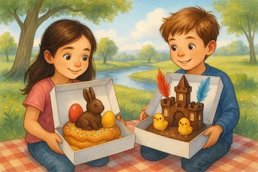 Geschichte bzw. Ostergeschichte: Die Monas vom Fluss-Picknick