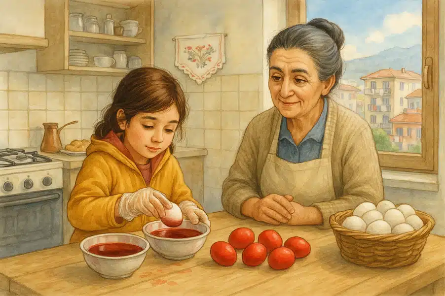 Geschichte bzw. Ostergeschichte: Ein rotes Freundschaftsei für Ardi