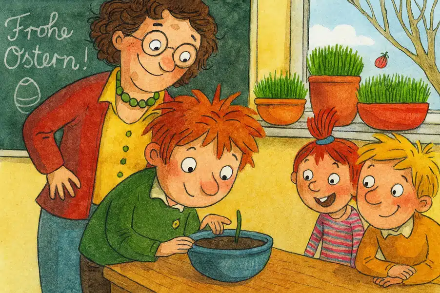 Kurze Ostergeschichte für Kinder: Das Ostergras mit dem eigenen Tempo Kurze Ostergeschichte für Kinder: Das Ostergras mit dem eigenen Tempo
