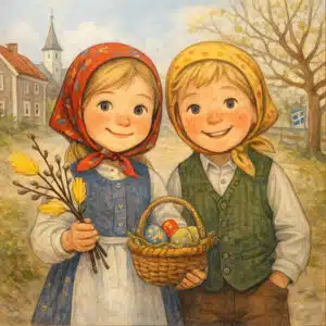 Ostergeschichte zu Osterbrauch in Schweden: Osterhexen-Überraschung für den Nachbarn