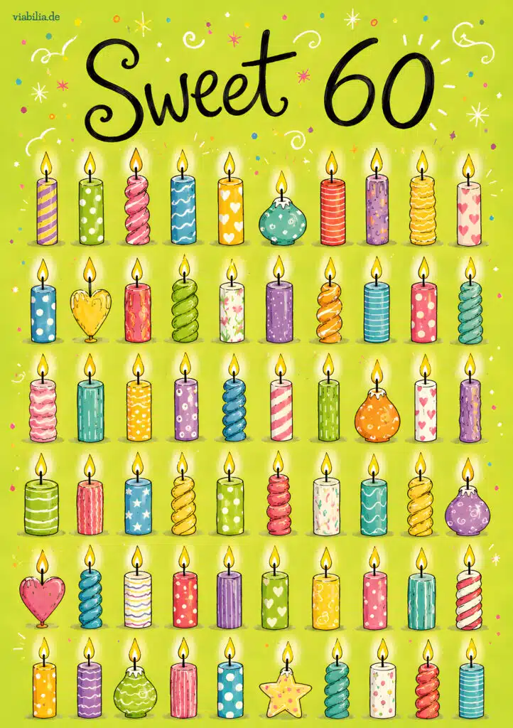 Geburtstagskarte zum 60. Geburtstag: Sweet 60